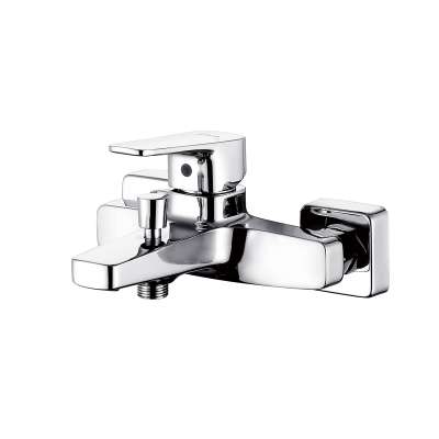 Modern single lever 2 way chrome wall mounted bathtub mixed shower kit