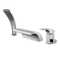 Wholesale Waterfall Bathtub Faucet Chrome 3 Hole Bath Shower Mixer Tap Set